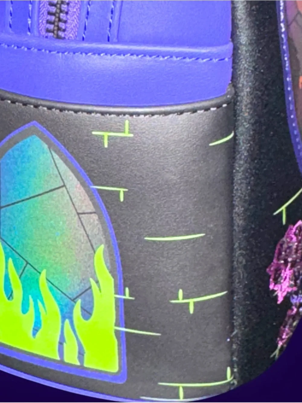 Loungefly Disney Villains Exclusive Stained Glass Glow Mini Backpack